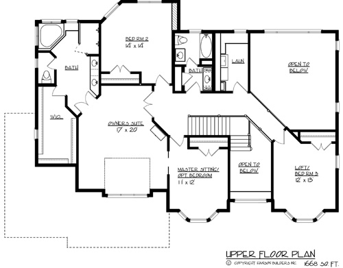 Upper Floor Plan image of The Bostonian House Plan
